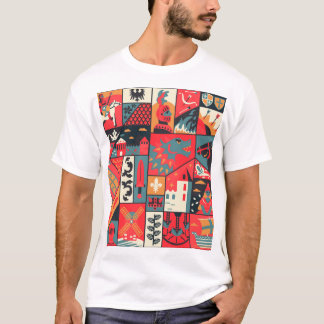 Mittelalterliche Eleganz: Nahtloses Muster T-Shirt