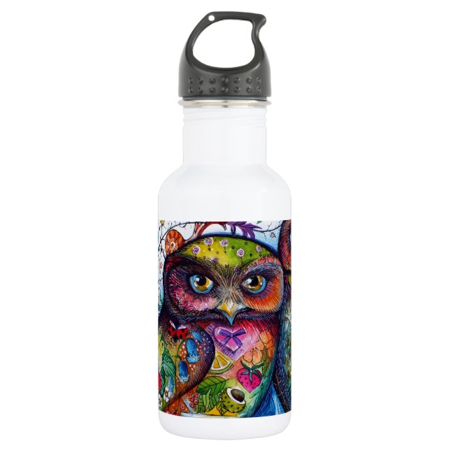 Mittelalterliche Eulen 1 Trinkflasche (Vorderseite)