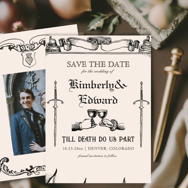Mittelalterliche Fantasie Mittelalter Gravur Save The Date (Von Creator hochgeladen)