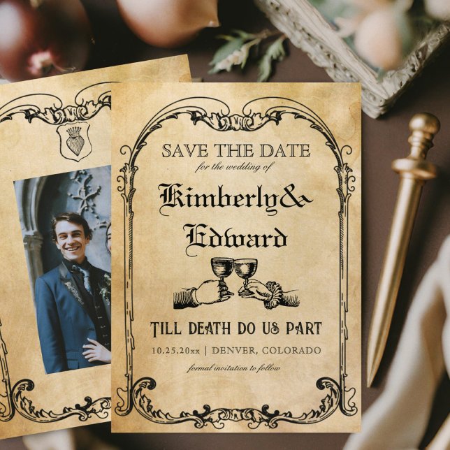 Mittelalterliche Fantasie Mittelalter Gravur Save The Date (Von Creator hochgeladen)