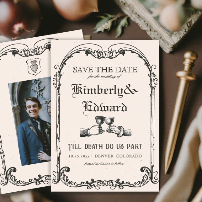 Mittelalterliche Fantasie Mittelalter Gravur Save The Date (Von Creator hochgeladen)