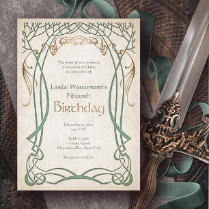 Mittelalterliche Fantasy Geburtstagsfeier jedes Al Einladung