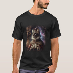 Mittelalterliche Fantasy-Katzenkönig-Surrealismus  T-Shirt