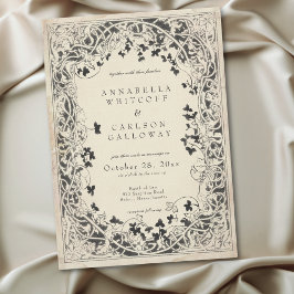 Mittelalterliche Fantasy-Schwarze Ätz-Hochzeit Einladung