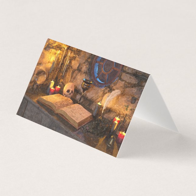 Mittelalterliche Fantasy-Zauberer-Studium (Vorderseite)