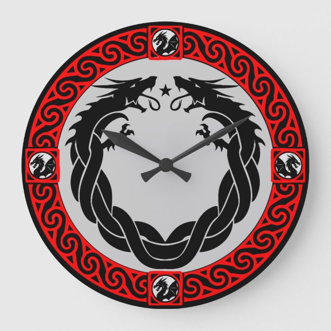 Mittelalterliche Feuerdrache Uhr (Vorderseite)