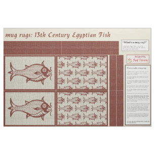 mittelalterliche Fisch-Mug-Rugs Stoff