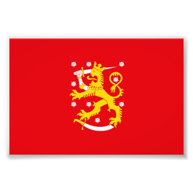 Mittelalterliche Flagge Finnlands Fotodruck (Vorne)