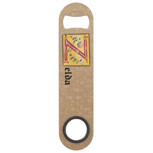 mittelalterliche florale Andeutung Z Monogramm Speed Flaschenöffner