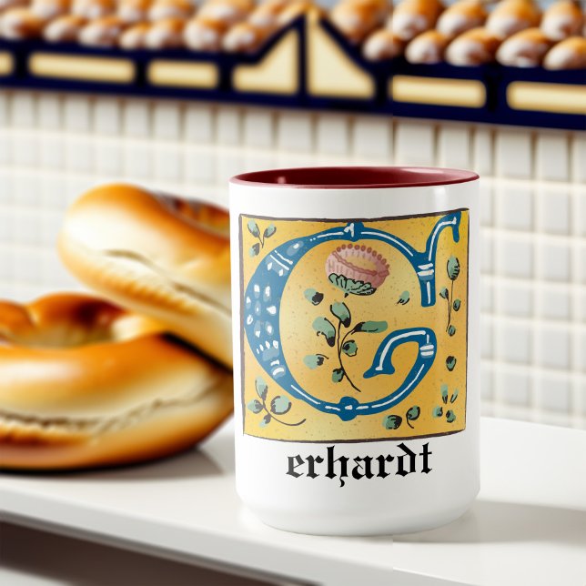 mittelalterliche florale Tasse Letter G Monogramm (Von Creator hochgeladen)