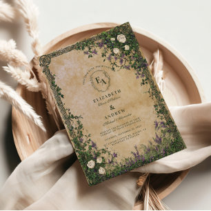 Mittelalterliche Gartenromanze-Hochzeit Einladung