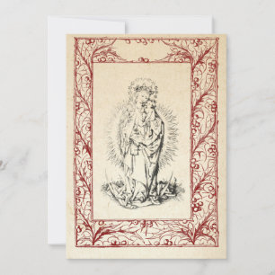 Mittelalterliche Geburt Mariä und Jesus Heilige Gr Feiertagskarte