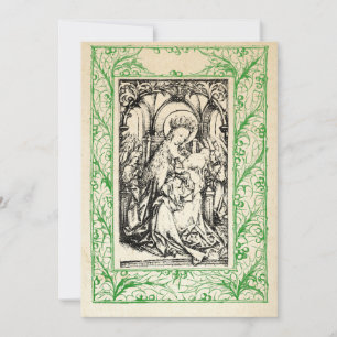 Mittelalterliche Geburt Mariä und Jesus Heilige Gr Feiertagskarte