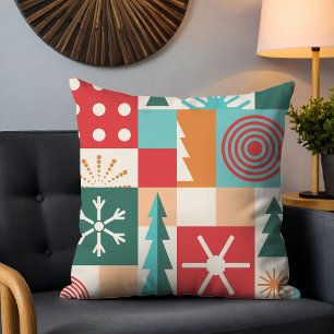 Mittelalterliche geometrische Weihnachtsbäume Schn Kissen