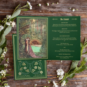 Mittelalterliche Goldflorenkärte und Hochzeit mit  Einladung