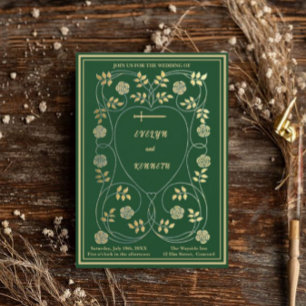 Mittelalterliche Goldflorenkärte und Hochzeit mit  Einladung