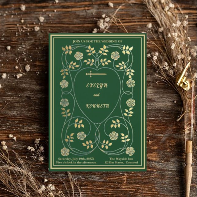 Mittelalterliche Goldflorenkärte und Hochzeit mit  Einladung (Von Creator hochgeladen)