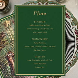 Mittelalterliche Goldflorenkärte und Hochzeit mit Menükarte