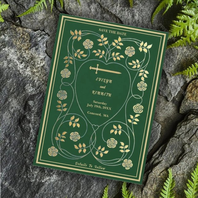 Mittelalterliche Goldflorenkärte und Hochzeit mit  Save The Date (Von Creator hochgeladen)
