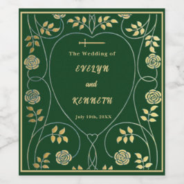 Mittelalterliche Goldflorenkärte und Hochzeit mit Weinetikett