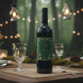 Mittelalterliche Goldflorenkärte und Hochzeit mit  Weinetikett