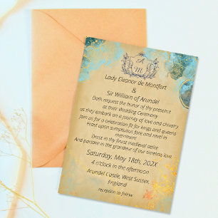 Mittelalterliche Goldmedaille Einladung