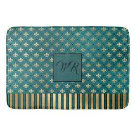 Mittelalterliche Goldrüstung Aquamarin elegant Lux Badematte