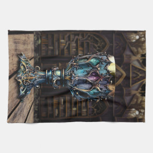 Mittelalterliche Gotik Lila Geschirrtuch