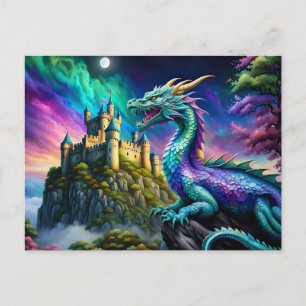 Mittelalterliche Grüße - Irisdrache Postkarte