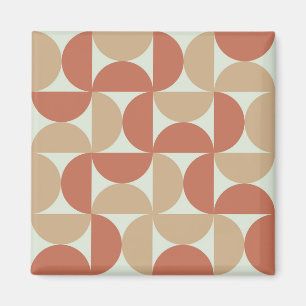 Mittelalterliche Halbkreise in Tan und Terrakotta Magnet