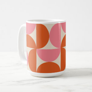 Mittelalterliche Halbkreise Rosa und Orange  Kaffeetasse