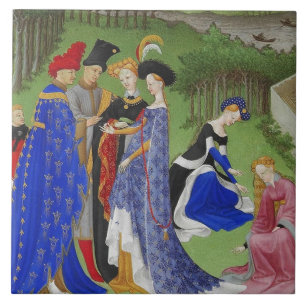 Mittelalterliche Herren und Damen Fliese