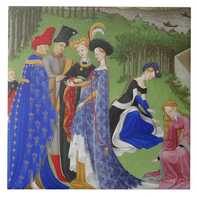 Mittelalterliche Herren und Damen Fliese (Vorderseite)