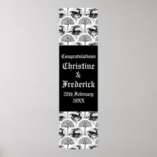 Mittelalterliche Hirsche und Bäume, dekorative ver Poster