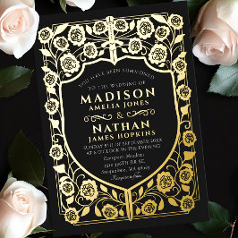 Mittelalterliche Hochzeit des Schwarzen Schwertsch Folieneinladung