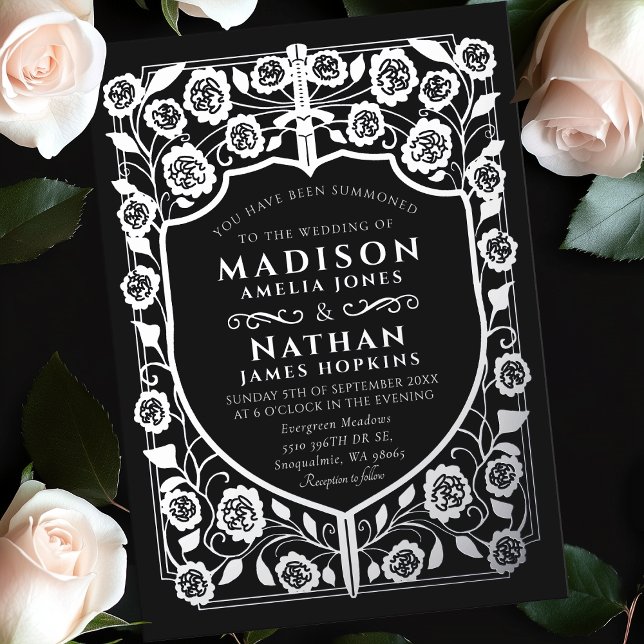 Mittelalterliche Hochzeit des Schwarzen Schwertsch Folieneinladung (Von Creator hochgeladen)