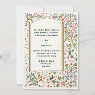 Mittelalterliche Hochzeiten von erleuchteten Vögel Einladung