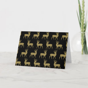 Mittelalterliche Holiday Deer Pattern Schwarz und  Karte
