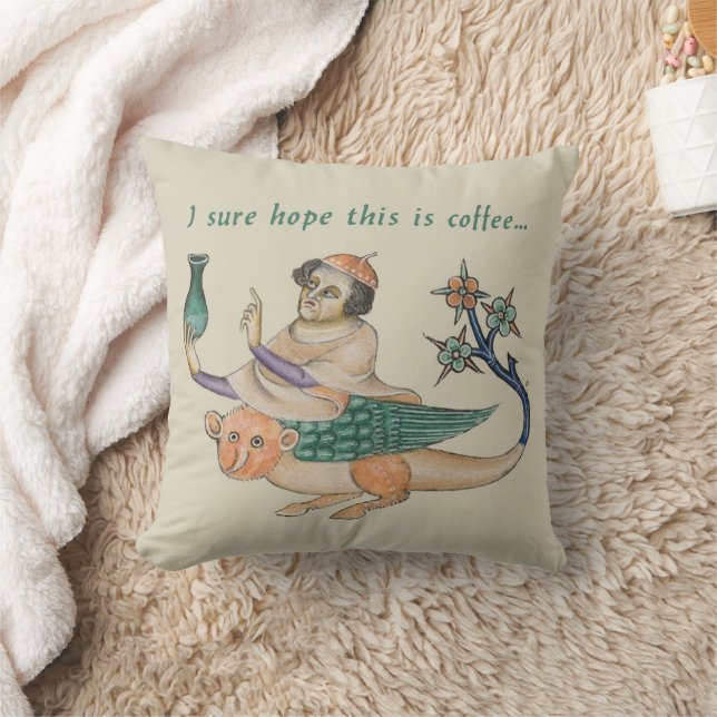 Mittelalterliche "Ich hoffe, das ist Kaffee" Kisse Kissen (Decke)