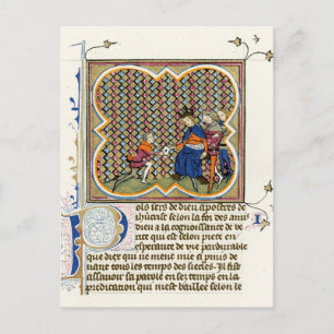 Mittelalterliche Illumination des Paulusbriefes Postkarte