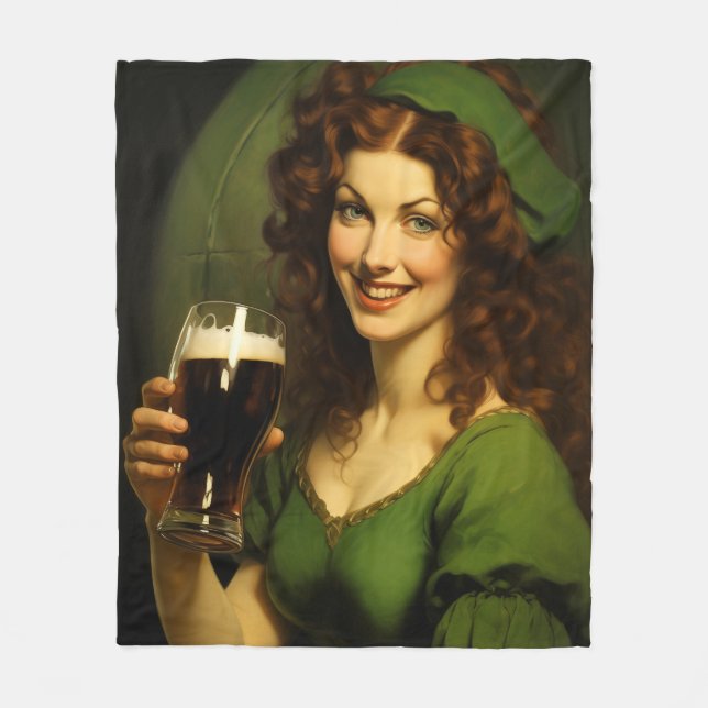 Mittelalterliche Irish Maiden Drink Bierfantasie Fleecedecke (Vorderseite)