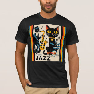 Mittelalterliche Jazz-Zeitalter HepCat Black Cat T-Shirt