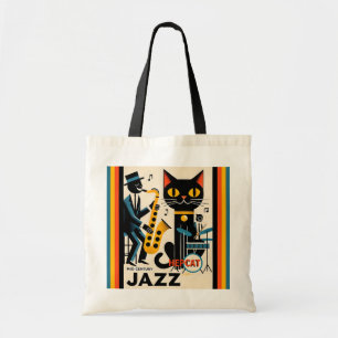 Mittelalterliche Jazz-Zeitalter HepCat Black Cat Tragetasche