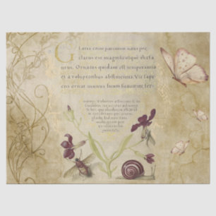 Mittelalterliche Kalligraphie mit der Natur Seidenpapier