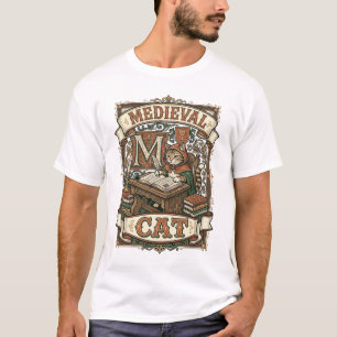 Mittelalterliche Katze Katze mittelalterliche Hand T-Shirt