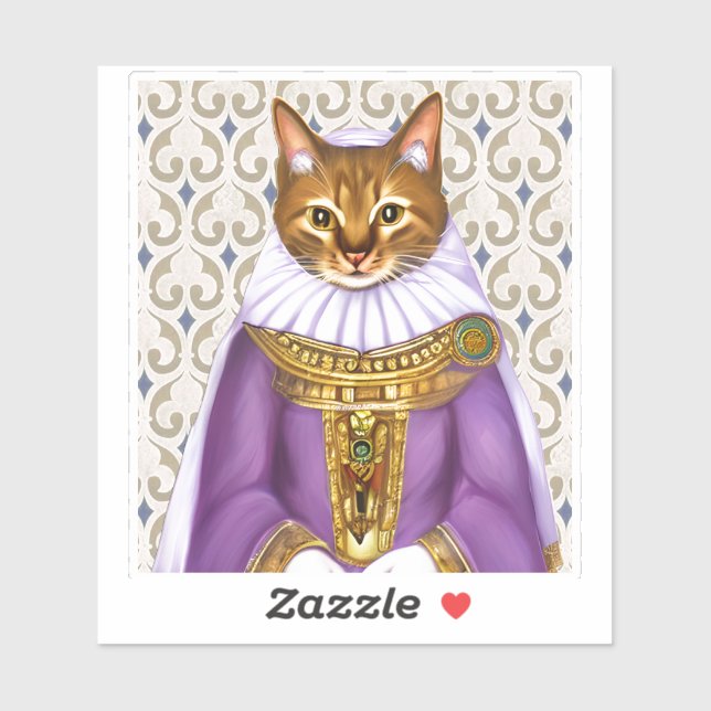 Mittelalterliche Katze Maiden Aufkleber (Blatt)