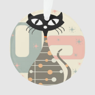 Mittelalterliche Katze Mitte des Jahrhunderts Mode Ornament