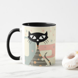Mittelalterliche Katze Mitte des Jahrhunderts Mode Tasse