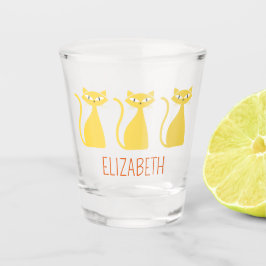 Mittelalterliche Katzen Personalisiert Schnapsglas