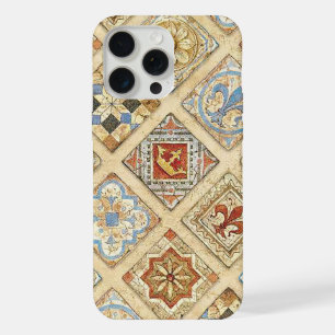 mittelalterliche Keramikfliesen-Kronen Fleur de Li iPhone 15 Pro Max Hülle